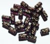 24 13mm Transparent Amethyst & Gold Textured Tube Beads